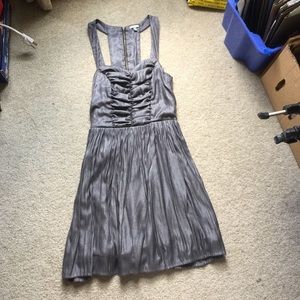 🍀4for20 shimmery dark silver ruffle short dress